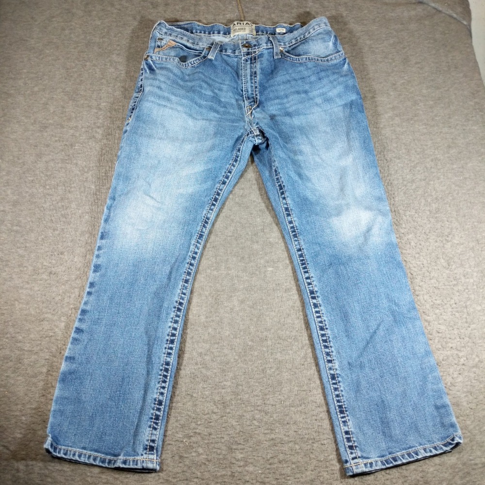 Ariat M4 Relaxed Straight Leg Jeans Mens 36x30 Blue Shoreway 10032086 Workwear